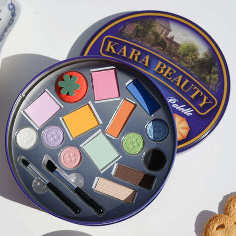 Cookie Tin Beauty Palettes - Kara Beauty's Creative Beauty Palette is Styled Like a Sewing Kit (TrendHunter.com)