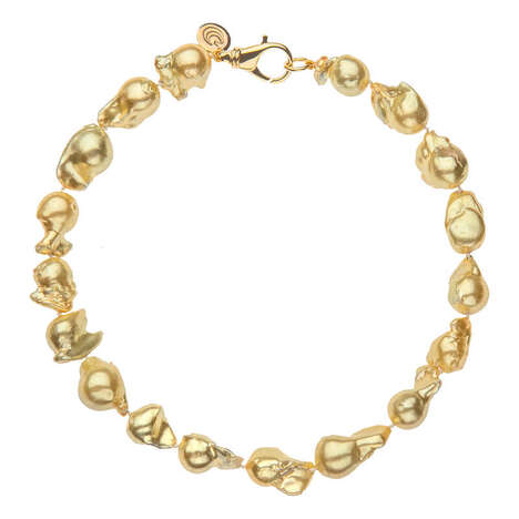 Sculptural Gold-Plated Jewelry - This Yellow Pearl Beaded Necklace from Jane Win is Vintage-Inspired (TrendHunter.com)