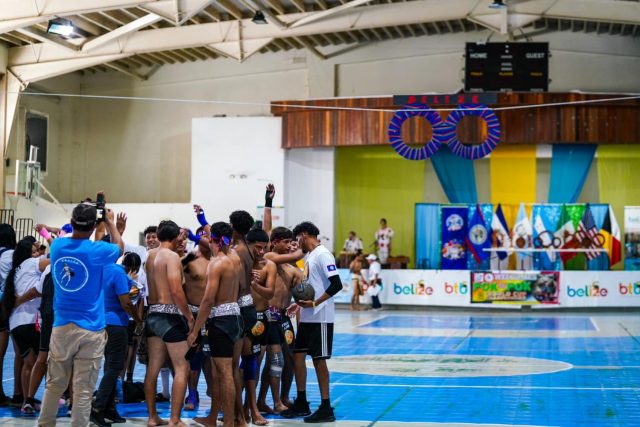 K’iinich Ahau leading World Champions Ek’ Balam Belize 24-15 at the half in Pok-Ta-Pok World Cup semifinals