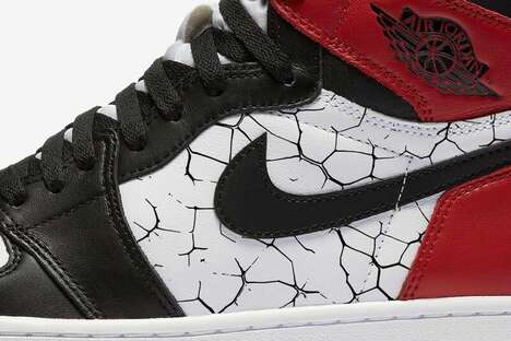 Distressed Crackled Leather Sneakers - The Air Jordan 1 Sneaker Gets a Black Toe Colorway (TrendHunter.com)