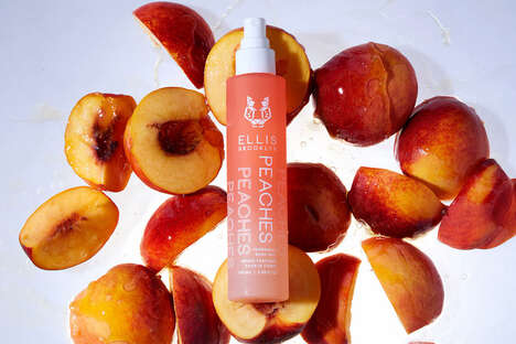 Juicy Peach Body Mists - Ellis Brooklyn's Peaches Fragrance Body Mist Features Upcycled Cedarwood (TrendHunter.com)