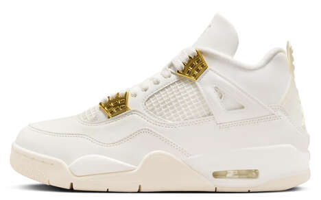 Chunky Metallic-Tinged Sneakers - The Air Jordan 4 Gets a Sail and Metallic Gold Colorway (TrendHunter.com)