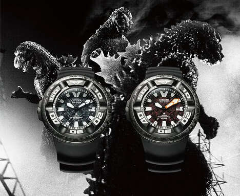 Cinematic Monster Timepieces - The Citizen Godzilla X Promaster Diving Watch is Limited-Edition (TrendHunter.com)