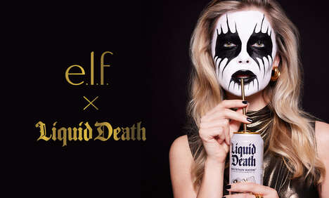 Makeup Water Brand Collections - Liquid Death Teams Up with e.l.f. Cosmetics for Corpse Paint Makeup (TrendHunter.com)