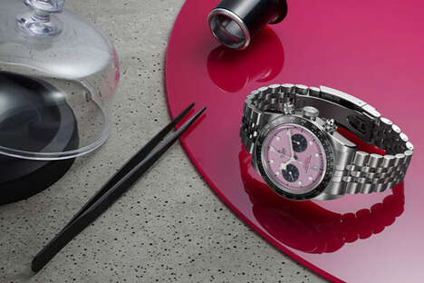 Posh Pink-Hued Timepieces - The Tudor Pink Black Bay Chronograph Has a 41mm Stainless Steel Case (TrendHunter.com)