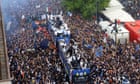 'Most beautiful Scudetto': Inter fans line Milan streets for victory parade – video