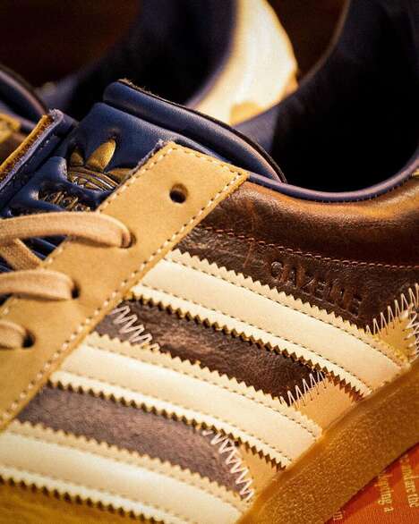 Collaborative Textual Patchwork Sneakers - atmos Japan and adidas Join on the New Gazelle 85 Shoe (TrendHunter.com)