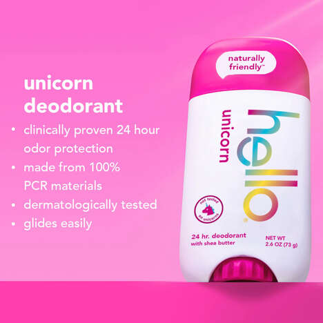 Kid-Friendly Shea Butter Deodorants - Hello's Unicorn Deodorant with Shea Butter is Affordable (TrendHunter.com)