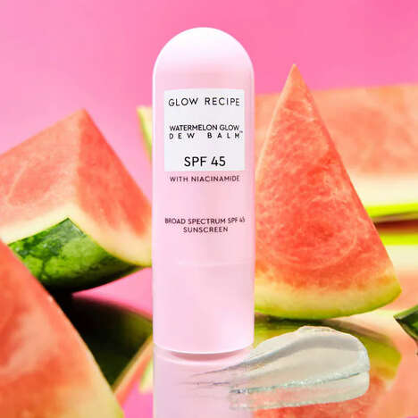 Watermelon-Infused Sunscreen Balms - The Watermelon Glow Niacinamide Dew Balm Applies with a Swipe (TrendHunter.com)