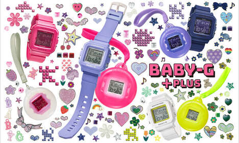Anniversary-Celebrating Engaging Timepieces - Casio's Baby-G+ Series has Tamagotchi-Like Creatures (TrendHunter.com)