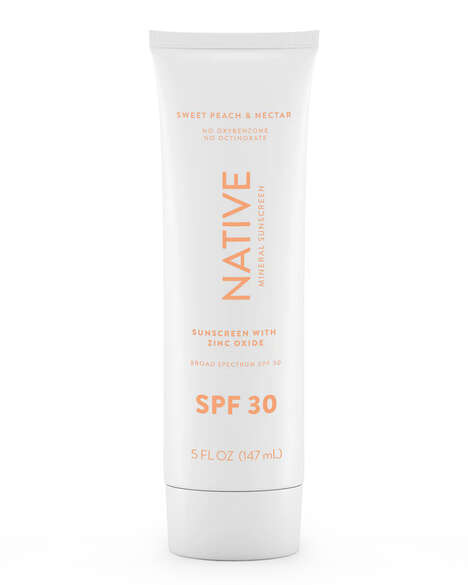 Peach-Inspired Mineral Sunscreens - NATIVE's Sunscreens are Offered in Summery Fragrances (TrendHunter.com)