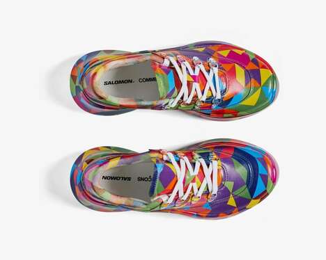 Boldly Patterned Colorful Sneakers - COMME des GARÇONS Presents a Salomon SR811 Platform (TrendHunter.com)