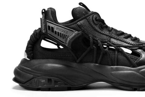 Futuristic Sandal Hybrid Sneakers - The Versace Mercury Boasts a Stealthy Chunky Silhouette (TrendHunter.com)