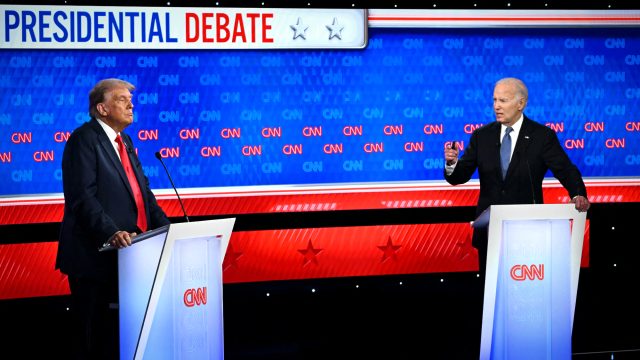 Biden and Trump trade barbs in testy debate