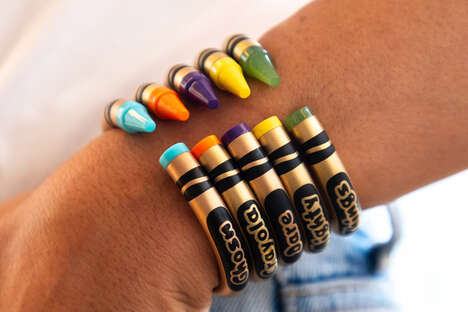 Crayon-Themed Arm Cuffs - Nadine Ghosn Unveils the 'Color-FULL' Bracelet Collaboration with Crayola (TrendHunter.com)
