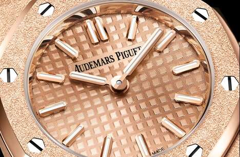 Frosted Luxurious Scaled Timepieces - Audemars Piguet Presents the Royal Oak Mini Frosted Gold (TrendHunter.com)