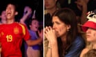 Spain fans go wild as France supporters commiserate semi-final loss – video