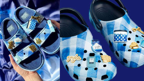 Gingham-Print Collaborative Sandals - Crocs and Bath & Body Works Join Forces on Footwear (TrendHunter.com)