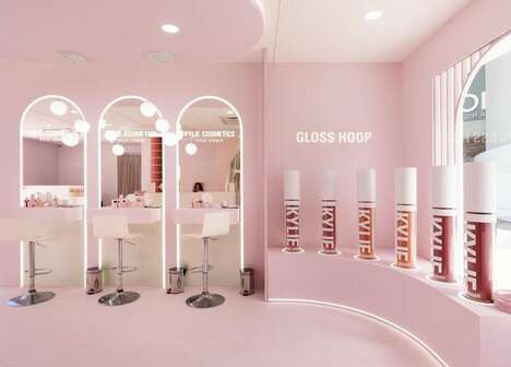 Soft-Pink Cosmetics Pop-Up Stores - This Kylie Cosmetics Pop-Up Store Featured Bestsellers (TrendHunter.com)