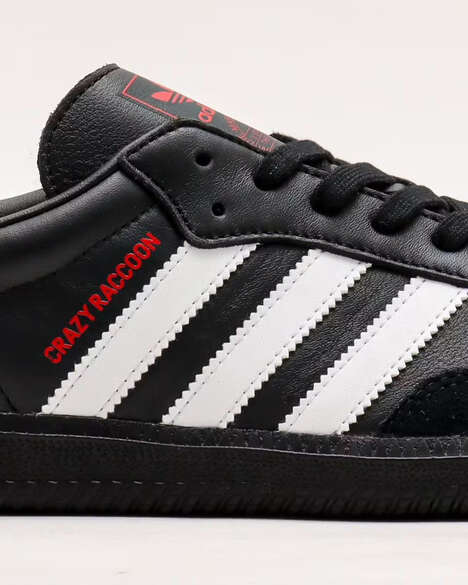 Collaborative Slim Lifestyle Sneakers - Crazy Raccoon Takes a Go at It Own adidas Samba Sneaker (TrendHunter.com)