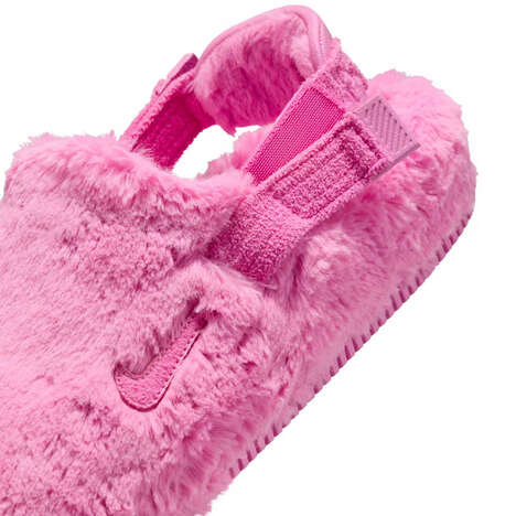 Pink Fuzzy Slip-On Loafers - Nike Introduces a New Textural Design of the Calm Mule (TrendHunter.com)
