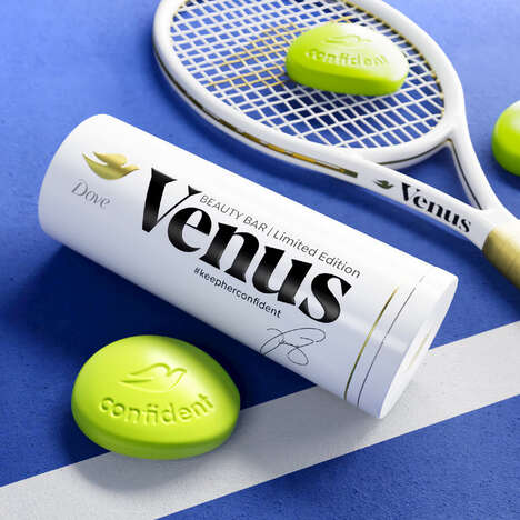 Tennis-Themed Beauty Bars - The Dove x Venus #KeepHerConfident Beauty Bar Inspires Girls in Sports (TrendHunter.com)