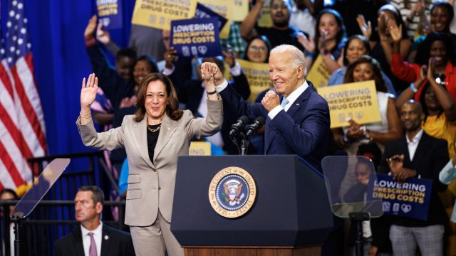Biden and Harris tout drug price cuts at joint rally