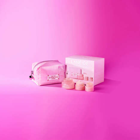Soft Pink Glow Sets - The Laneige Bouncy & Firm Plump, Firm & Glow Set Features a Pink Pouch (TrendHunter.com)