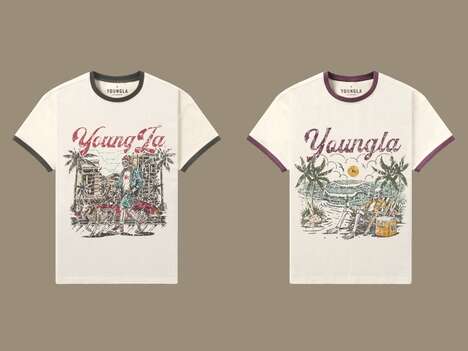 Retro-Inspired T-Shirt Capsules - YoungLA Embodies the 70s with Vintage Colored Tees (TrendHunter.com)