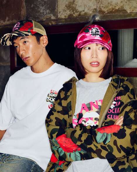 Rose-Floral Patterned Streetwear - Anti Social Social Club x BAPE Present a Fall/Winter 2024 Capsule (TrendHunter.com)