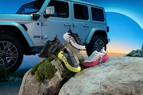 Automotive-Inspired Footwear - The Merrell x Jeep Moab Speed 2 Shoes Glean from the Wrangler 4xe (TrendHunter.com)