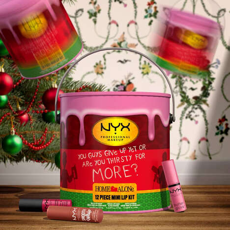 Paint-Can-Themed Lip Gloss Sets - NYX Introduced its Home Alone 12 Piece Mini Lip Drum Holiday Gift (TrendHunter.com)