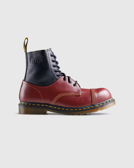 Hybrid Dynamic Fashion Boots - MM6 and Dr. Martens Join Forces on a Hybrid 1460 Leather Boot (TrendHunter.com)