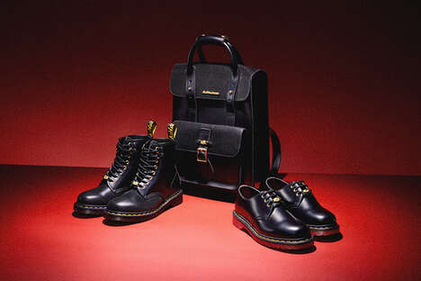 Zodiac Snakeskin-Finished Boots - Dr. Martens Year of the Snake Collection Has Red Soles and More (TrendHunter.com)