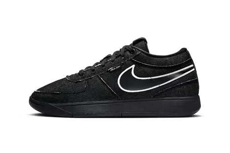 Black Denim-Adorned Sneakers - Nike Unveils the Book 1 in a Black Label Colorway Palette (TrendHunter.com)