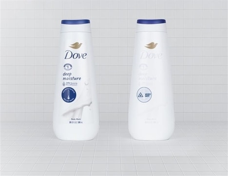 Temperature Alert Body Washes - Dove Deep Moisture Body Wash's Smart Label Warns When Water is Hot (TrendHunter.com)