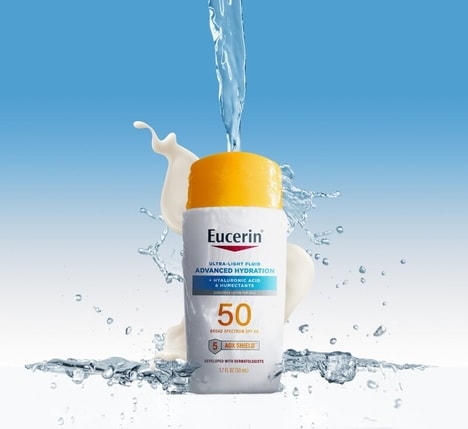 Hydrating Sun Protection Cosmetics - Eucerin Advanced Hydration Face SPF 50 Has a Light Formula (TrendHunter.com)