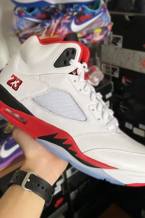Stark Red-Tonal Basketball Shoes - Nike Presents the Air Jordan 5 in a Fire Red Colorway (TrendHunter.com)