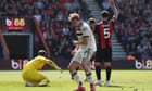 Højlund rescues point for United at Bournemouth as fans miss glories past