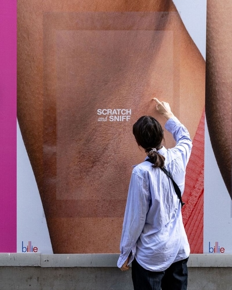 Sensory Outdoor Posters - Billie Introduced its Scratch-and-Sniff OOH Campaign (TrendHunter.com)
