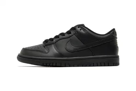 Triple Black Leather Sneakers - Nike Introduces the New Dunk Low Sneaker in Triple Black (TrendHunter.com)