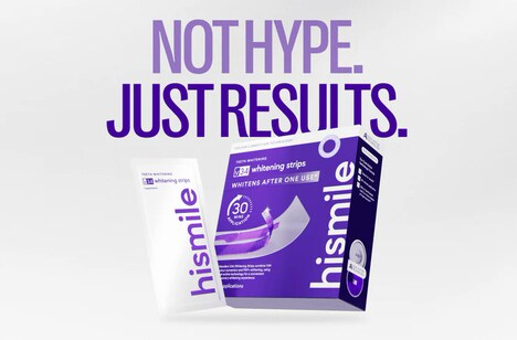 Dual-Action Brightening Strips - Hismile's V34 Whitening Strips Combine Color Correction & PAP+ Tech (TrendHunter.com)