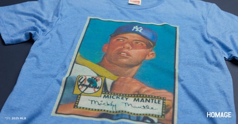 Legendary Baseball Player T-Shirts - HOMAGE Commemorates Mickey Mantle with a Legendary Tee (TrendHunter.com)