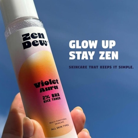 Multi-Functional Rice-Powered Facial Toners - Zen Dew Presents the Violet Aura 2% BHA Rice Toner (TrendHunter.com)