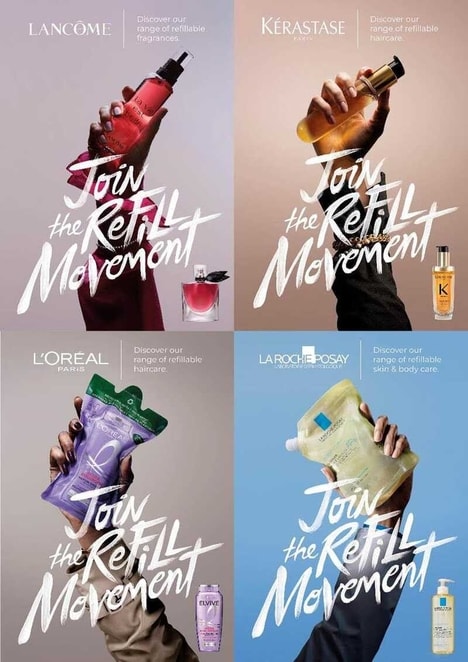 Refillable Cosmetic Campaigns - The L'Oréal #JoinTheRefillMovement Campaign is Expansive (TrendHunter.com)