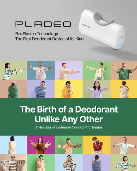 Bio-Plasma Deodorant Devices - PlaDeo is a World-First, Clinically Proven Deodorization Solution (TrendHunter.com)