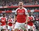 Arsenal put five past Leeds but lose Ødegaard and Saka to injury