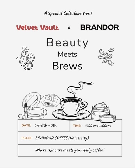 Beauty-Centric Cafe Collabs - Velvet Vault x Brandor Coffee Teamed Up for a Two-Day Event (TrendHunter.com)