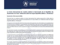 International News: Guatemala’s Foreign Affairs Ministry announces ICJ’s decision; reaffirms commitment to defending territory