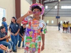 Creativity and Innovation at Mopan Technical High School’s first ever Recycled Materials Fashion Show!